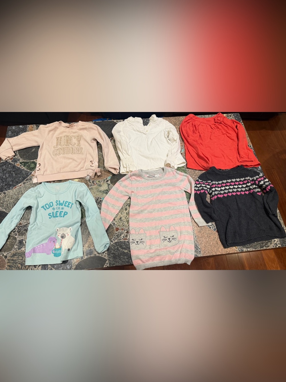 6 girl sweaters lot size 3t